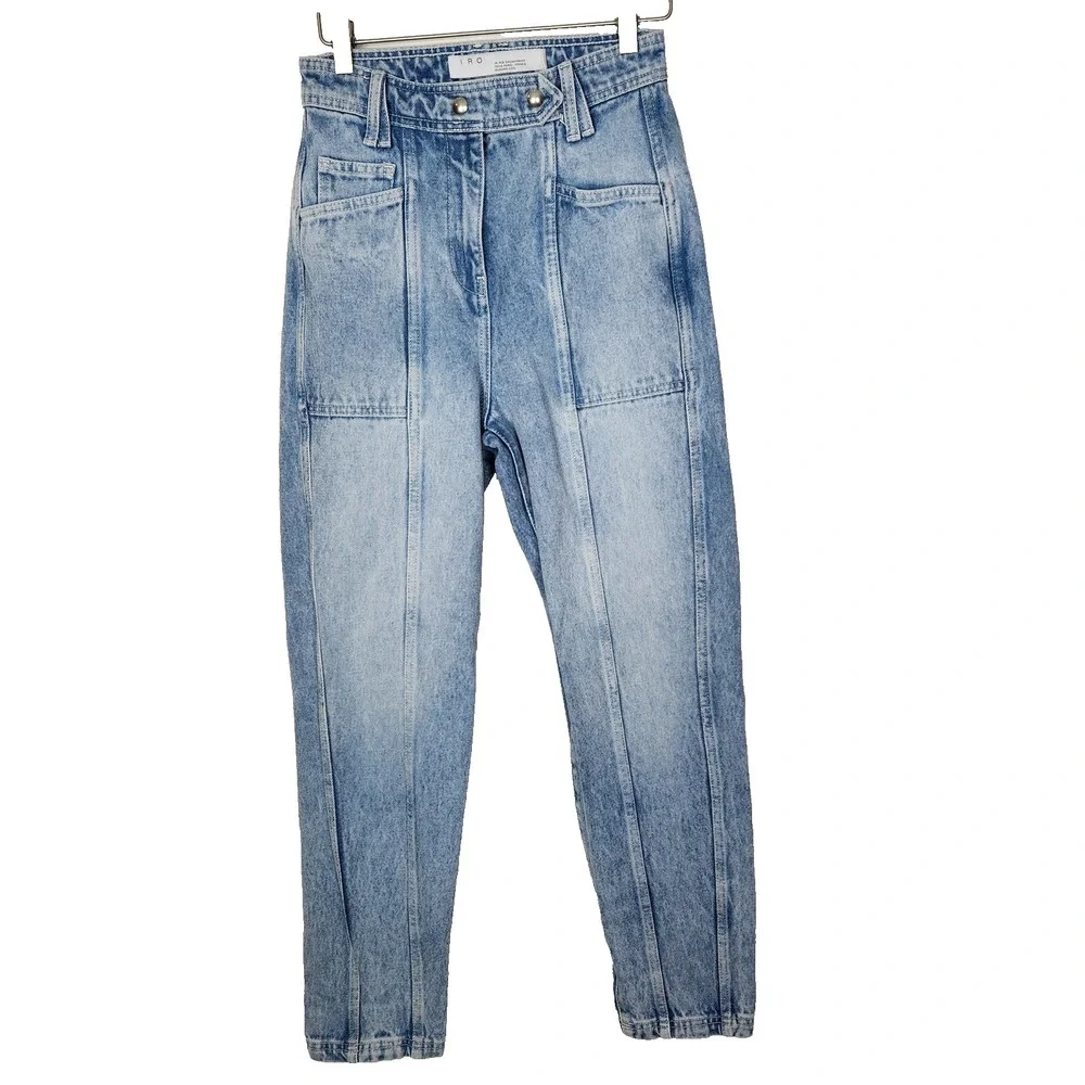 IRO Jeans Womens 34 US‎ 2 Blue Orionis Tapered Leg Front Seam Denim Pants